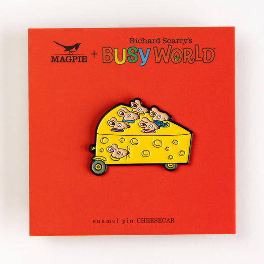 Richard Scarry Enamel Pin - Cheesecar