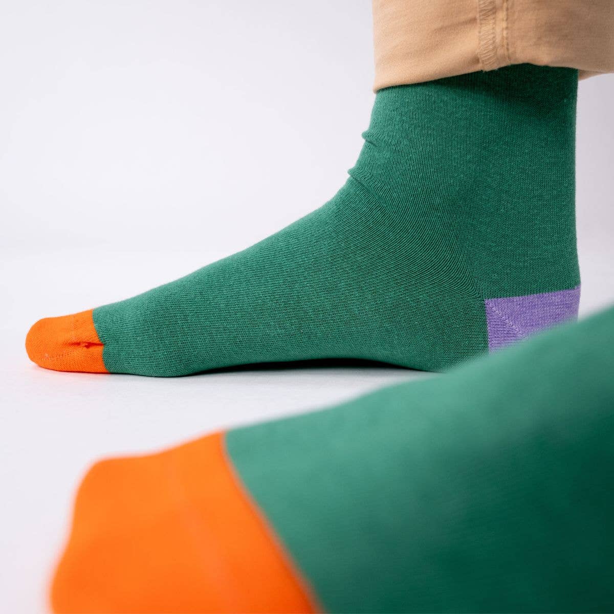 BILLYBELT Solid Combed Cotton Socks - Green