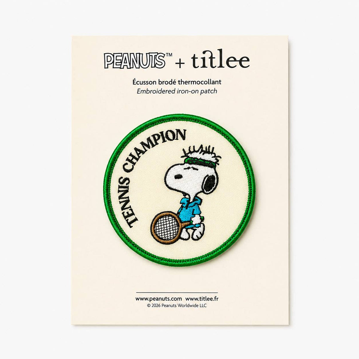 Peanuts Iron-On Embroidered Patch - Tennis