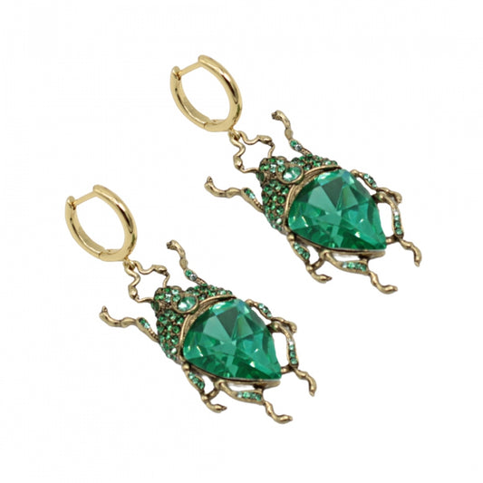 Vintage Green Bug Earrings