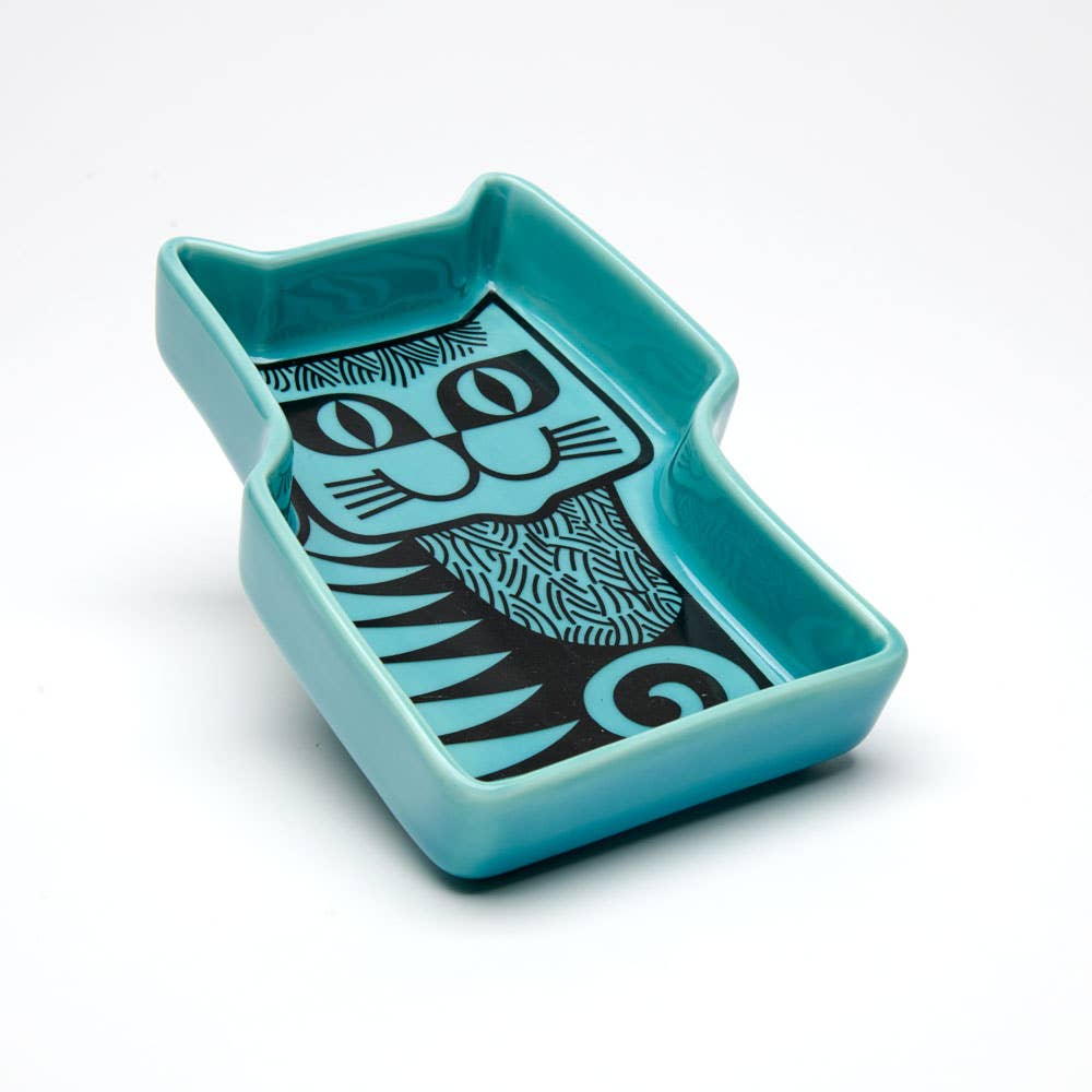 Hornsea Trinket Dish - Cat Teal