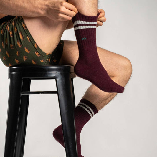BILLYBELT Retro Socks - Burgundy