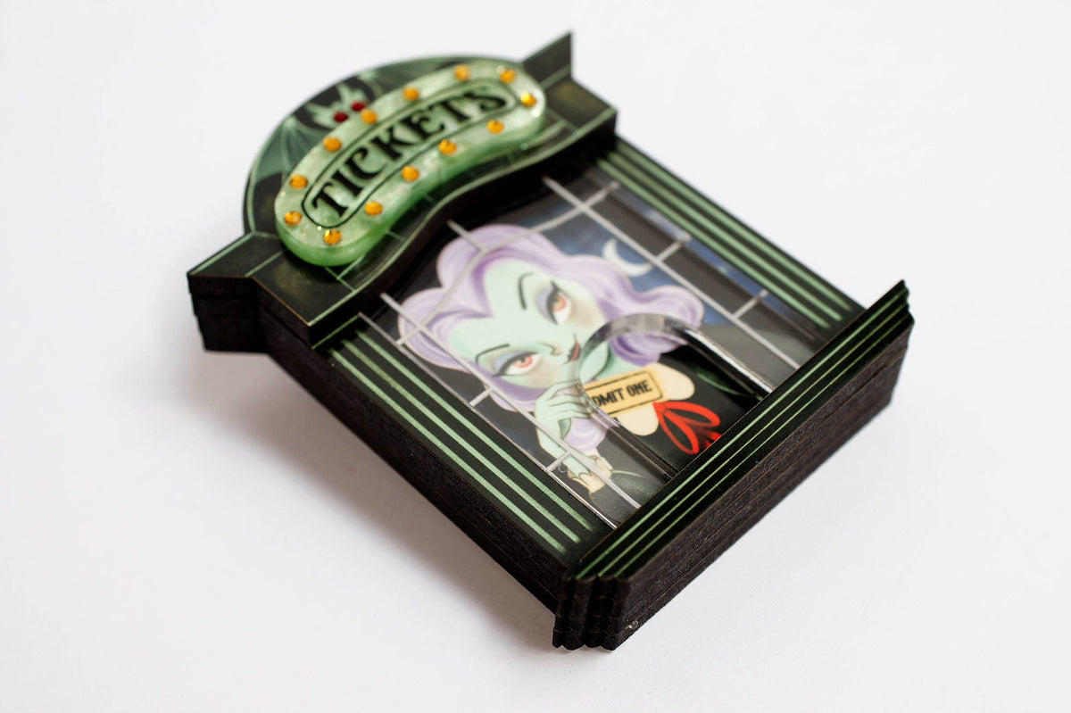 Midnight Cinema Tickets Brooch