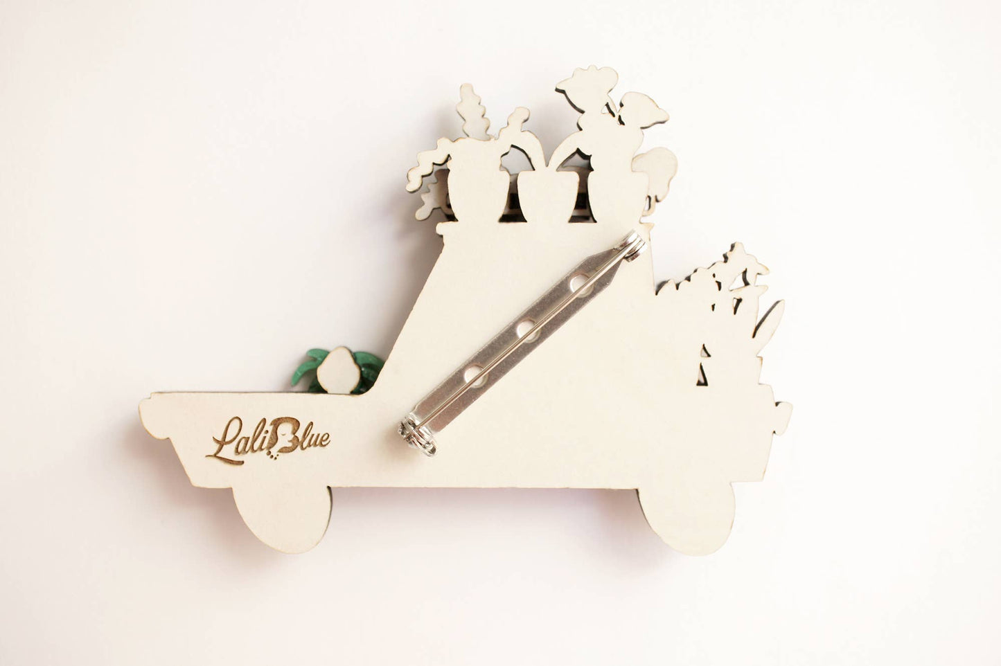 Car with Plants Brooch