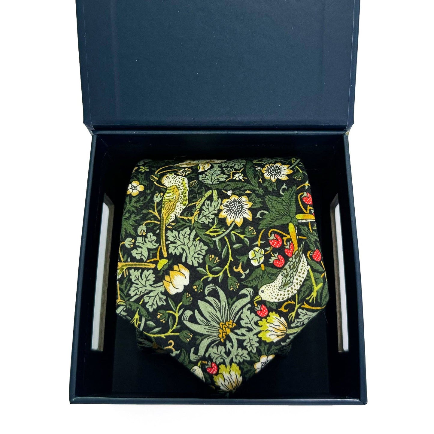 Strawberry Thief Forest Green Cotton Tie