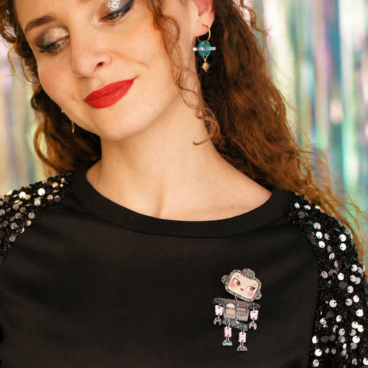 Retro Little Robot Brooch