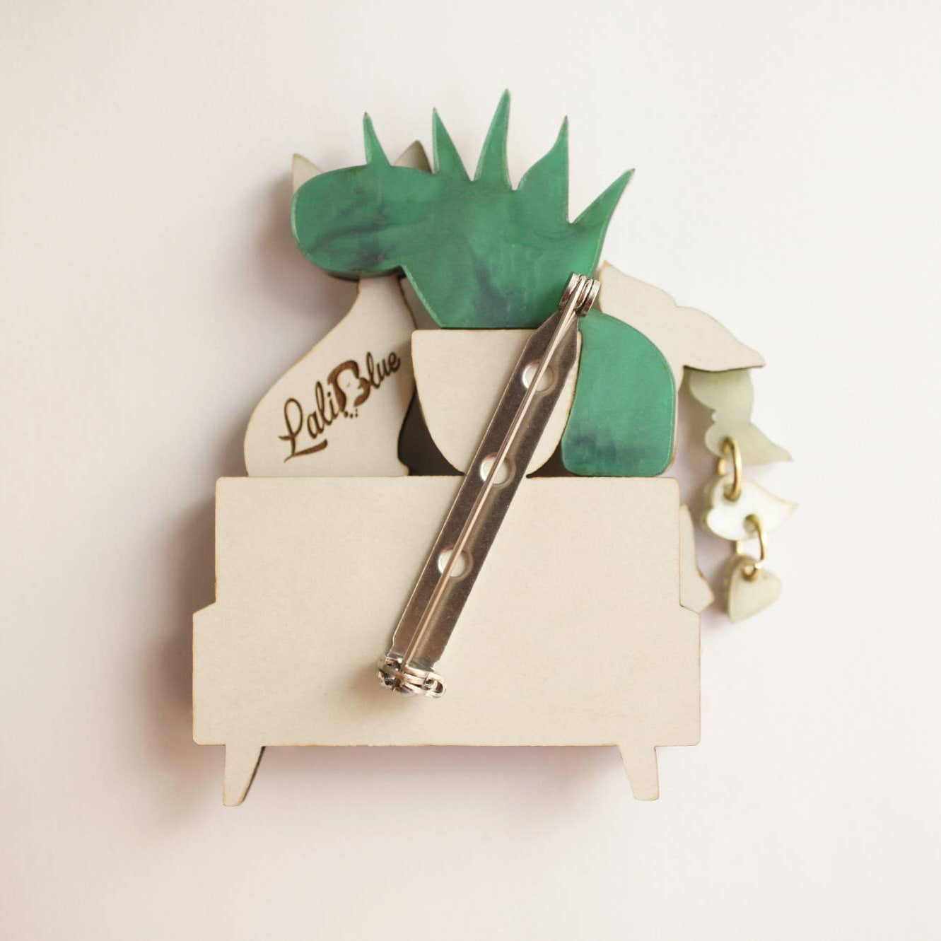 Kittens and Plants Brooch