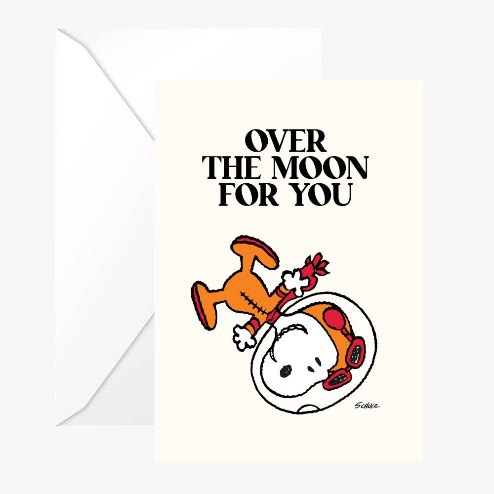 Peanuts Card - Over the moon for you