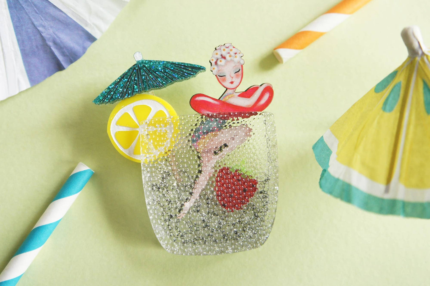 Pin-Up Cocktail Brooch