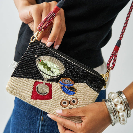 Leila Martini + Caviar Beaded Bag With Strap