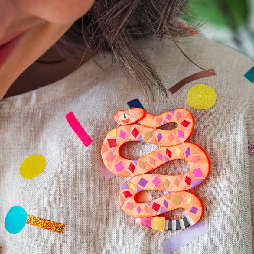 The Rowdy Rattlesnake Brooch