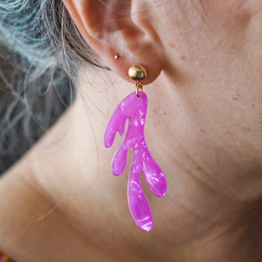 Reef Coral Drop Earrings - Pink