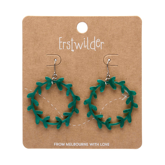Wreath Drop Earrings – Teal