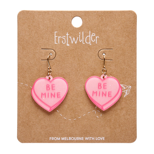 Candy Heart Drop Earrings – Pink
