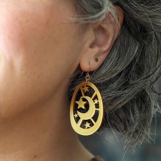Moonlight Drop Earrings - Gold