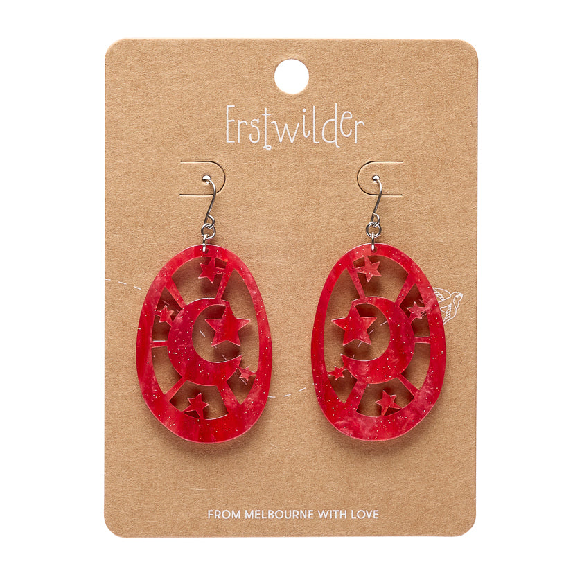 Moonlight Drop Earrings - Red