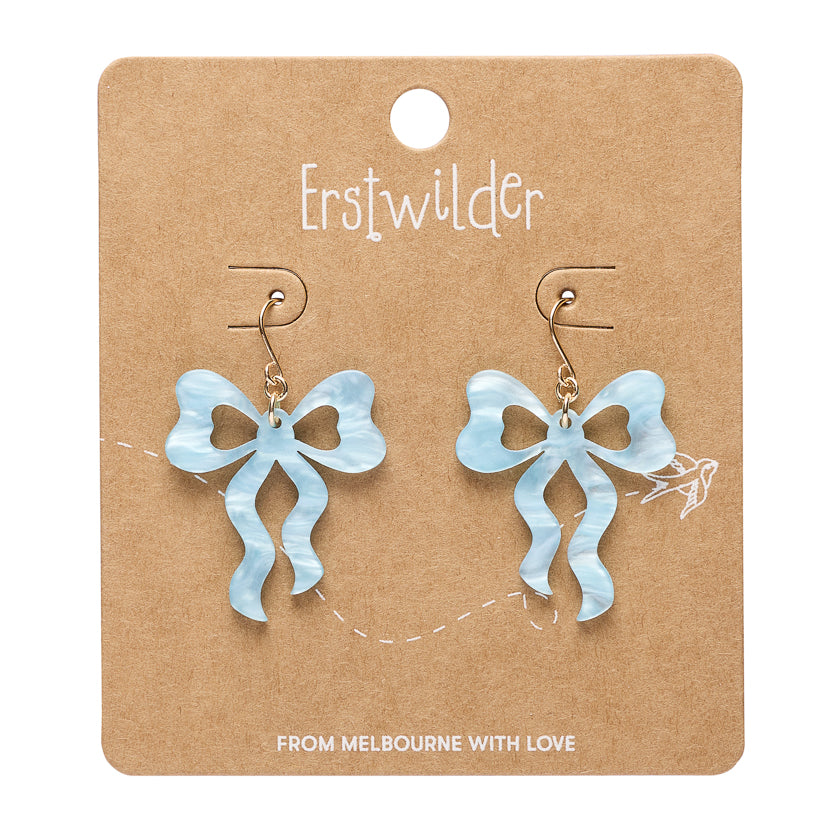 Bows Drop Earrings – Blue