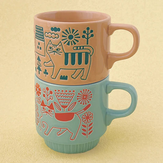 Walking Cat Stackable Mug - Street