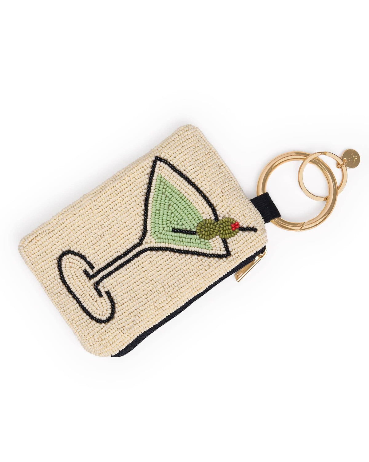 Mary Drinks Beaded Coin Purse - Ivory