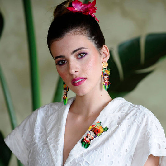 Tropical Tiki Girl Brooch