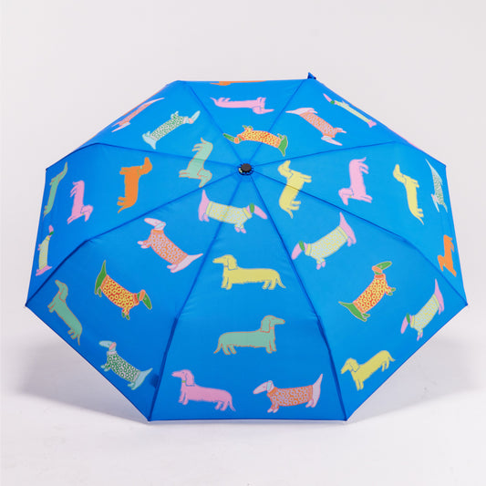 Duck Umbrella Compact - Dogs in Blue