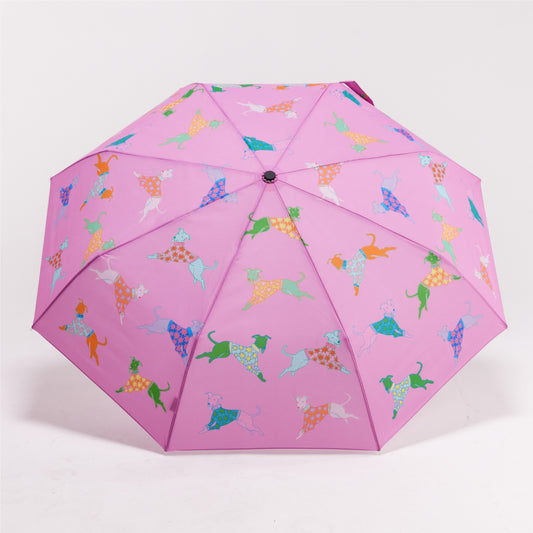 Duck Umbrella Compact - Dogs in Pink