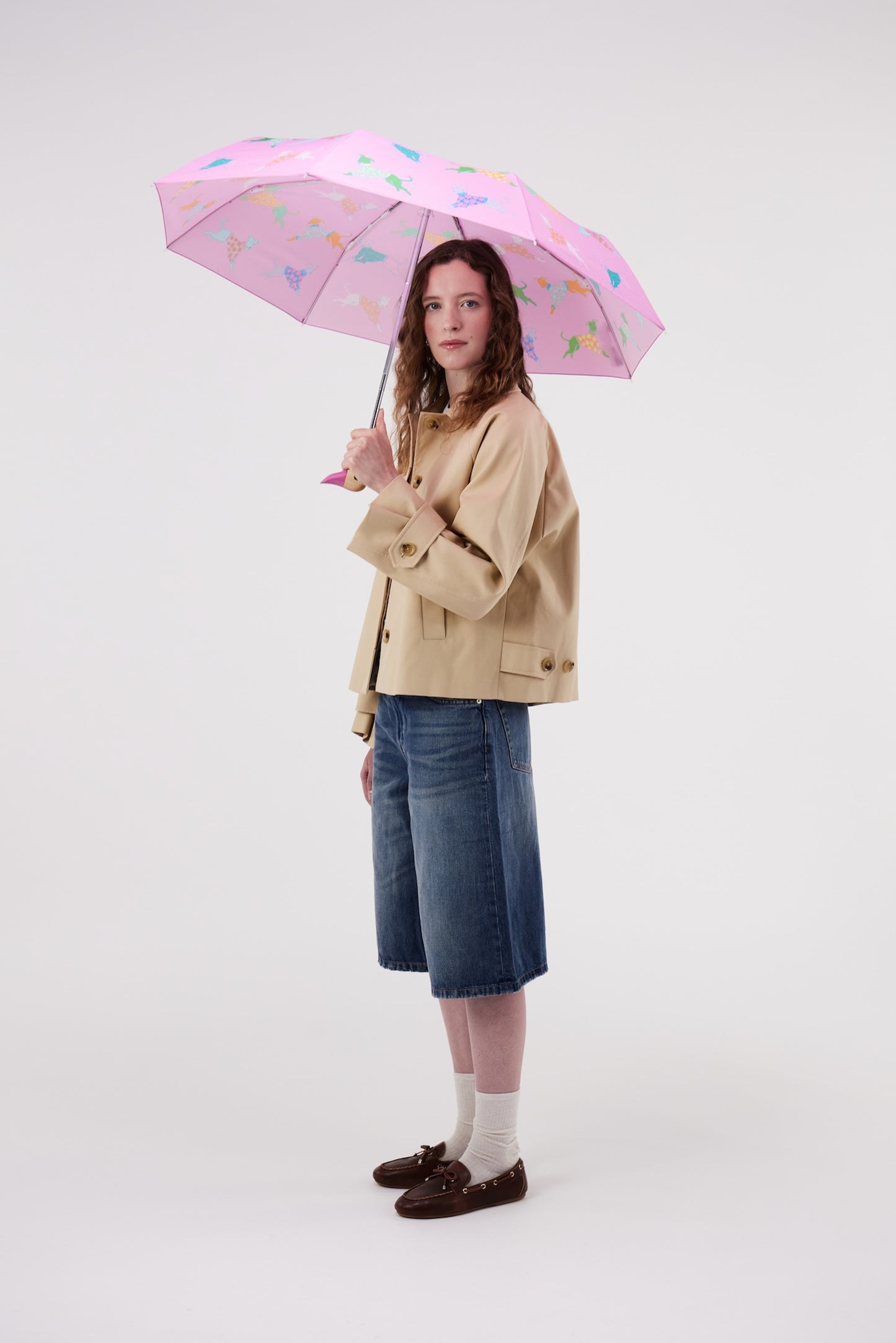 Duck Umbrella Compact - Dogs in Pink