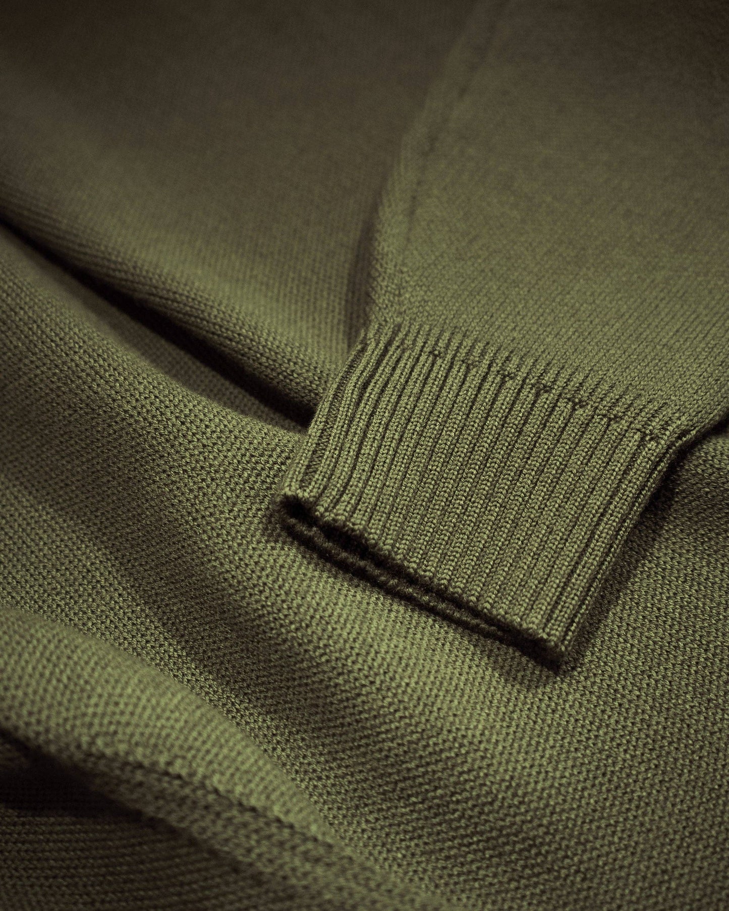 Australian Merino Wool Top Olive Green Smiley