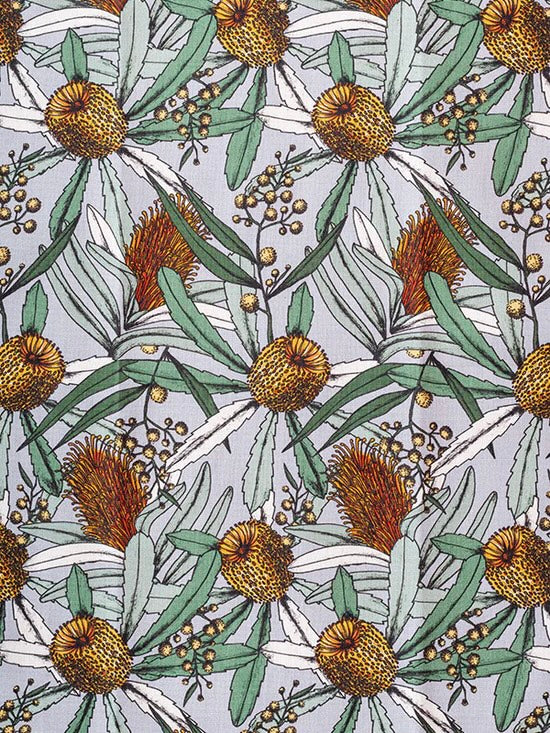 Banksia Grey Pocket Square