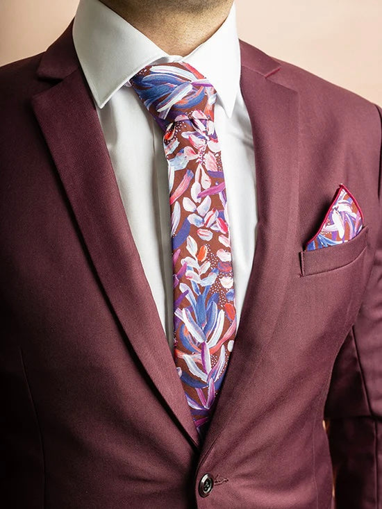 Protea Burgundy Necktie