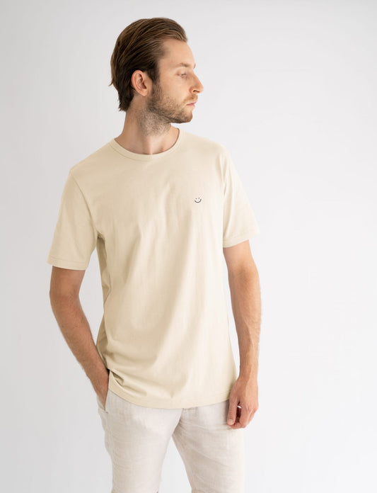 Classic Crew Tee Sandstone Smiley