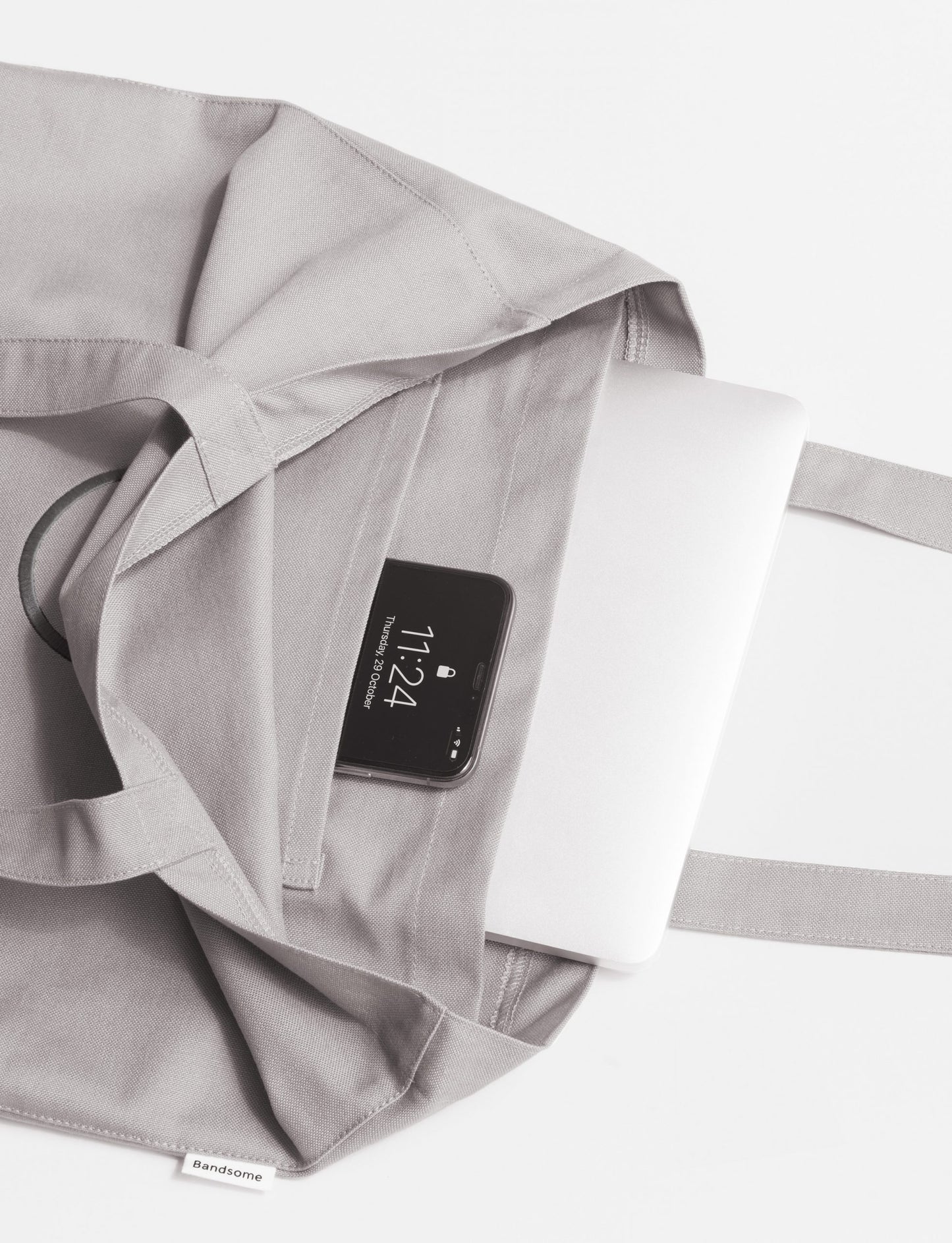 Japanese Canvas Pocket Tote Bag Grey