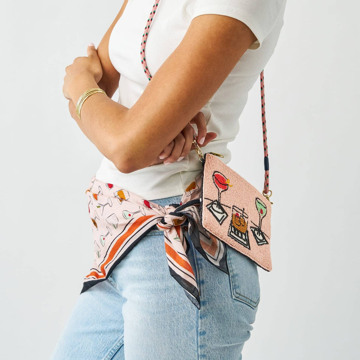 Olivia Square Scarf - Cocktail Print
