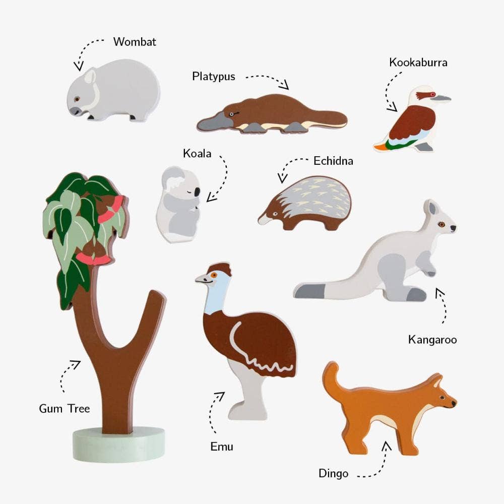 Wooden Aussie Animals Toy Set