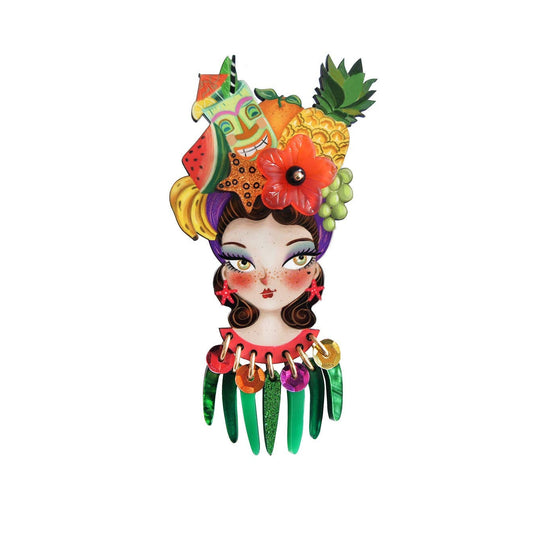 Tropical Tiki Girl Brooch