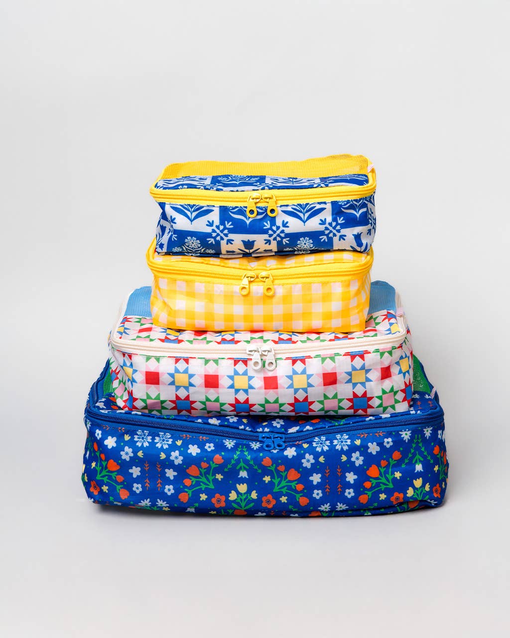 Blue Scandinavian Floral Packing Cube Set