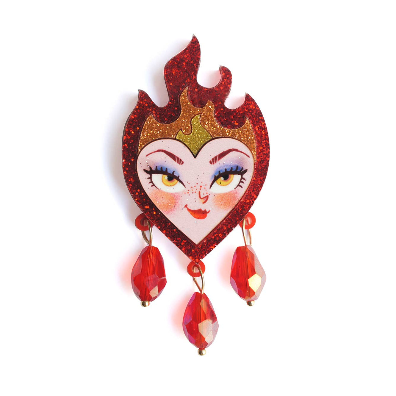Flaming Heart Brooch