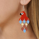 Red Parrot Diamond Earrings