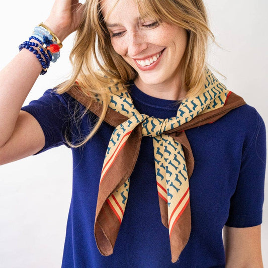 Olivia Square Scarf - Dachshund Print