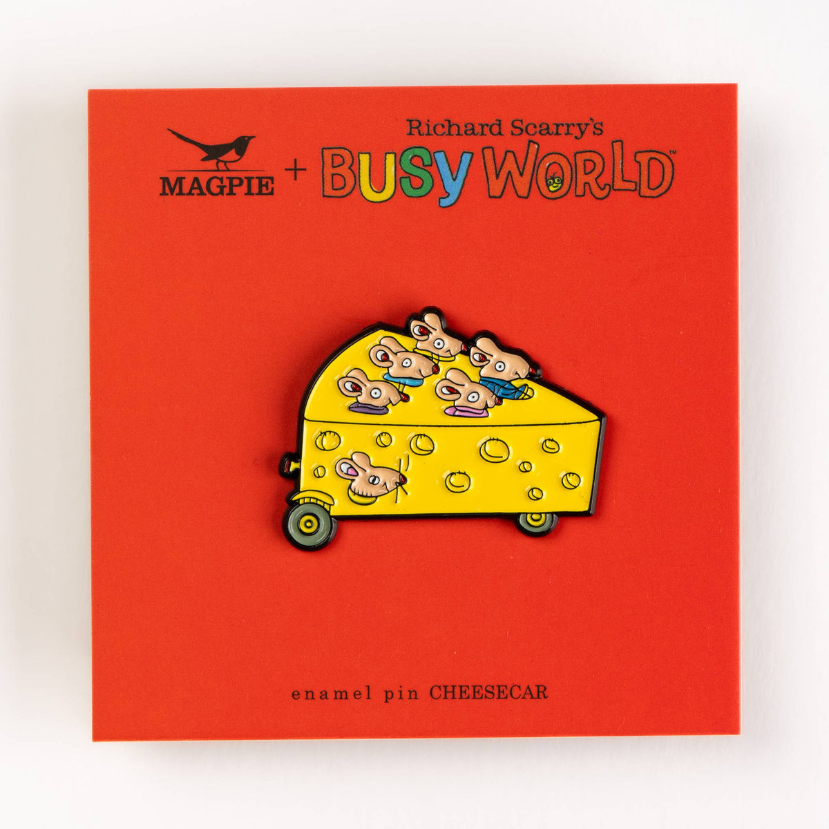 Richard Scarry Enamel Pin - Cheesecar
