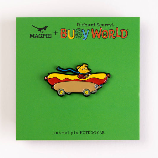 Richard Scarry Enamel Pin - Hotdog Car