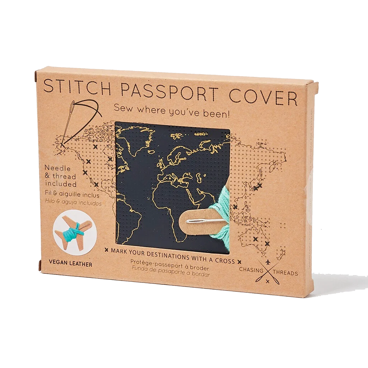 Stitch Where You've Been Passport Cover Kit - Vegan Navy