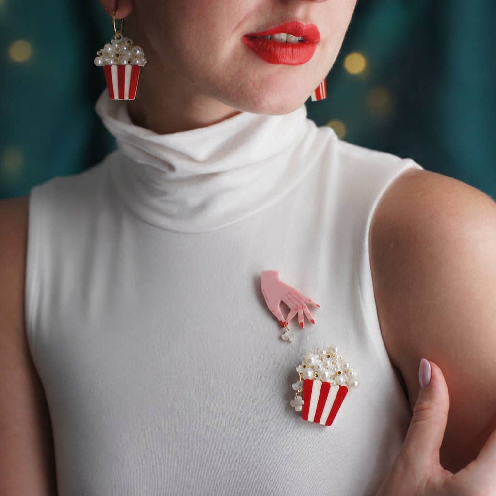 Popcorn Brooches (Set of 2)