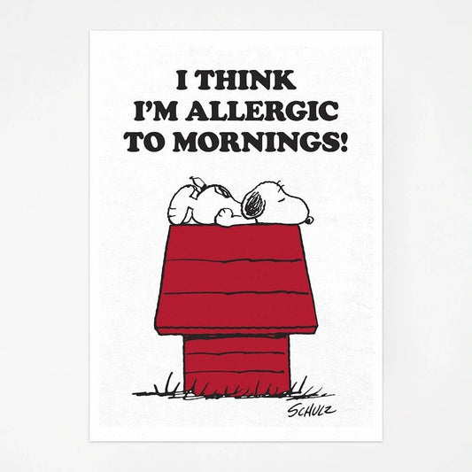 Peanuts Tea Towel - Allergic to Mornings