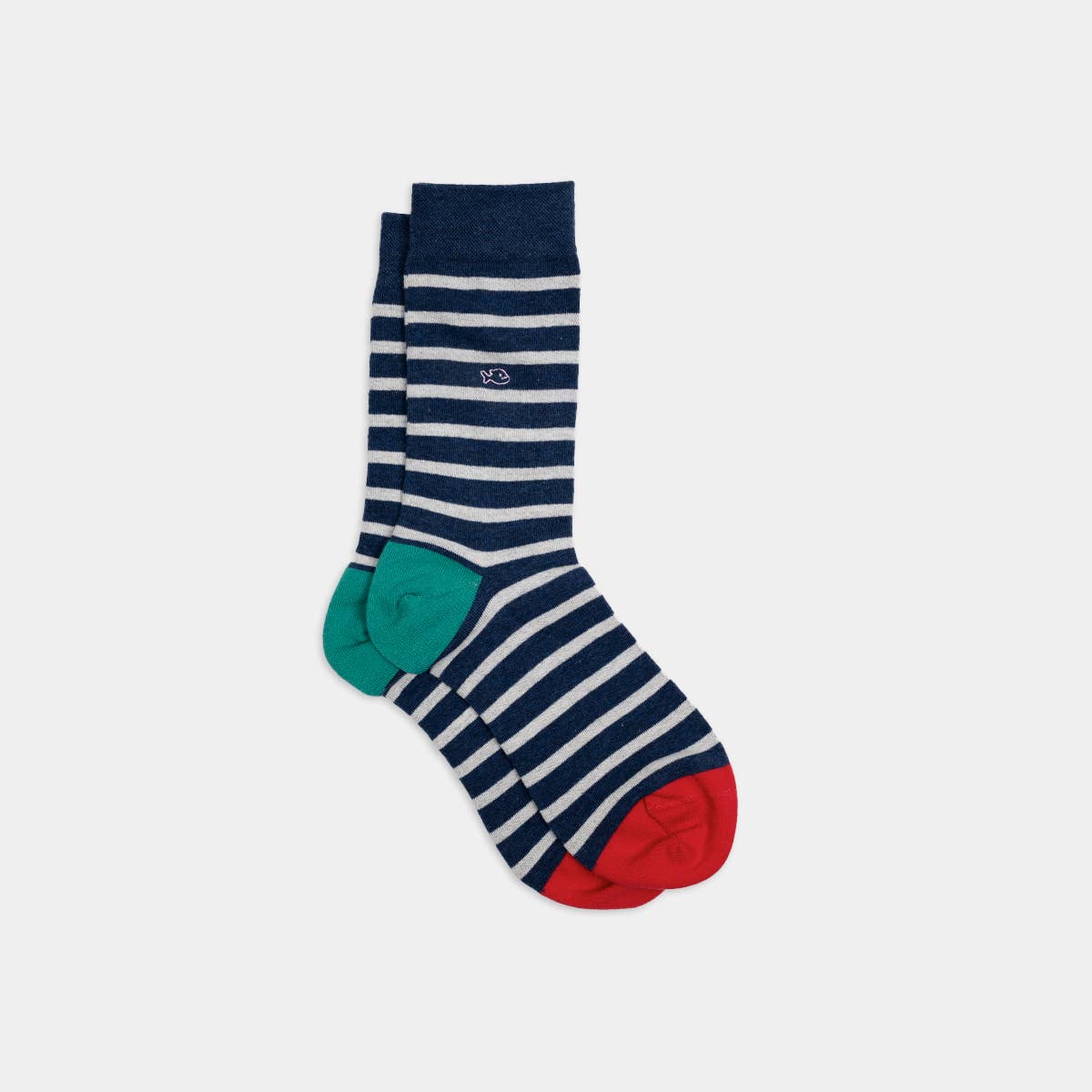 BILLYBELT Stripe Socks - Navy with White Stripe