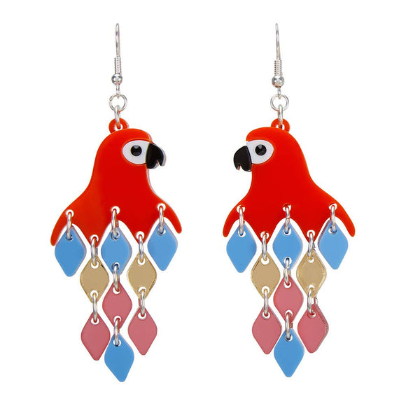 Red Parrot Diamond Earrings