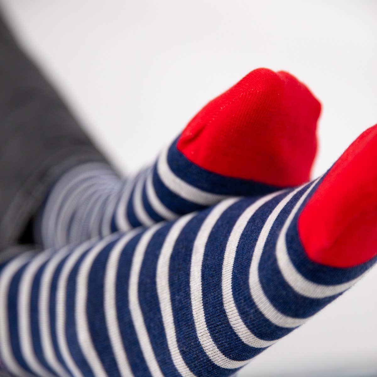 BILLYBELT Stripe Socks - Navy with White Stripe