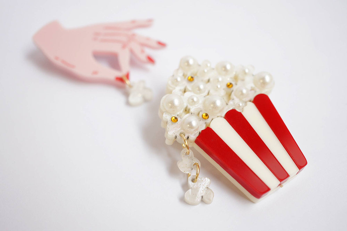 Popcorn Brooches (Set of 2)
