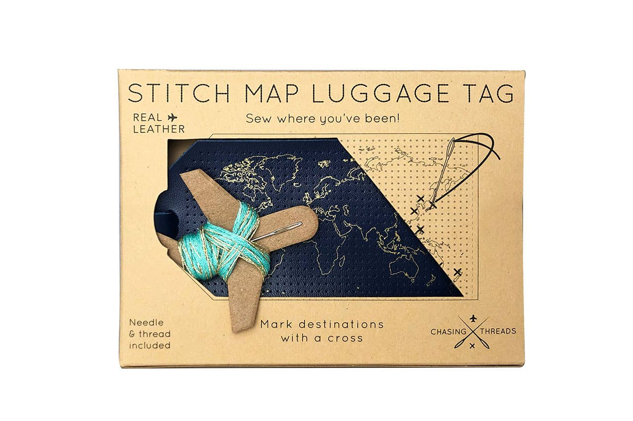 Stitch Where You've Been Luggage Tag - Navy