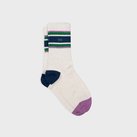 BILLYBELT Retro Socks - Beige, Navy & Green